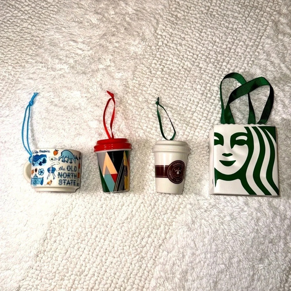 Starbucks Coffee Company Set of 4 Ornaments Collectibles 2016/2017/2018/2019 - Picture 1 of 16